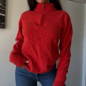 90s vintage orange cashmere /wool oversized preppt sweater